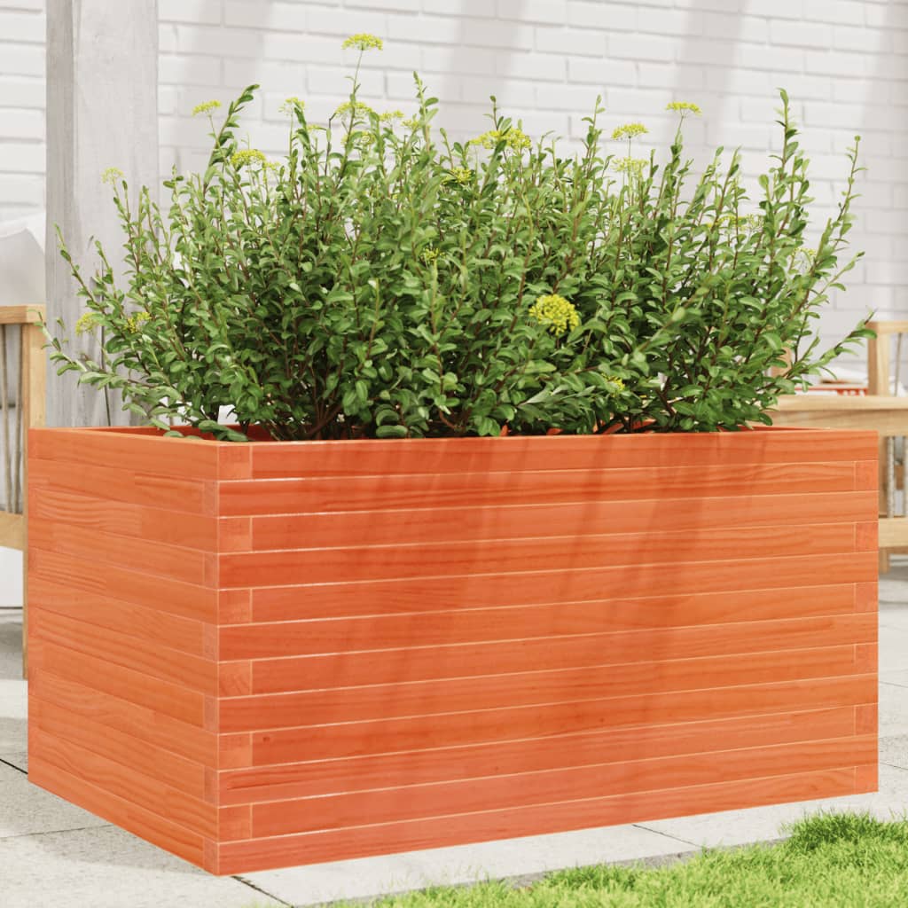 Vidaxl plantenbak 90x60x45,5 cm massief groenenhout wasbruin