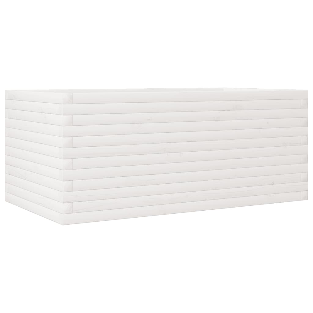 VidaXL Plantenbak 110x60x45,5 cm massief groenhout wit