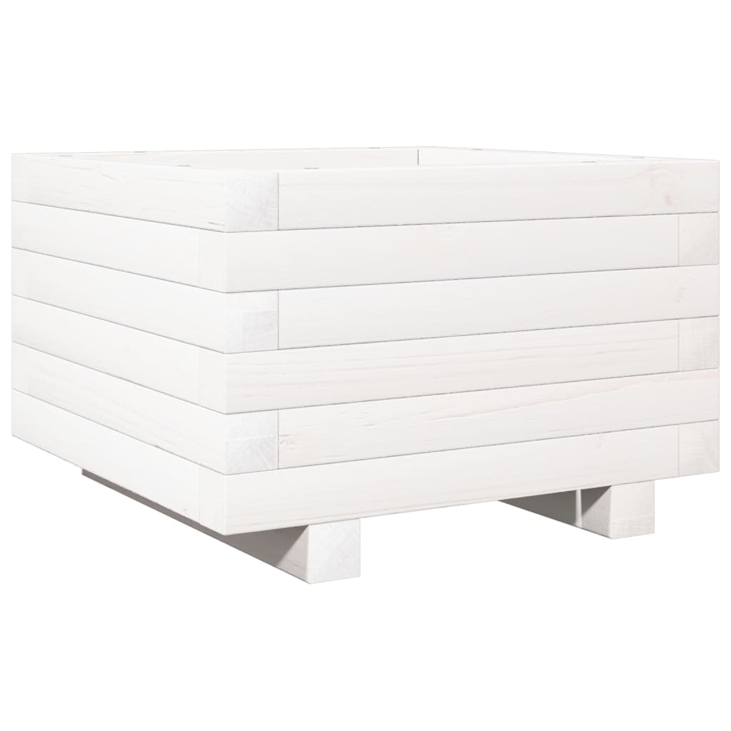 Vidaxl plantenbak 40x40x26,5 cm massief groenhout wit