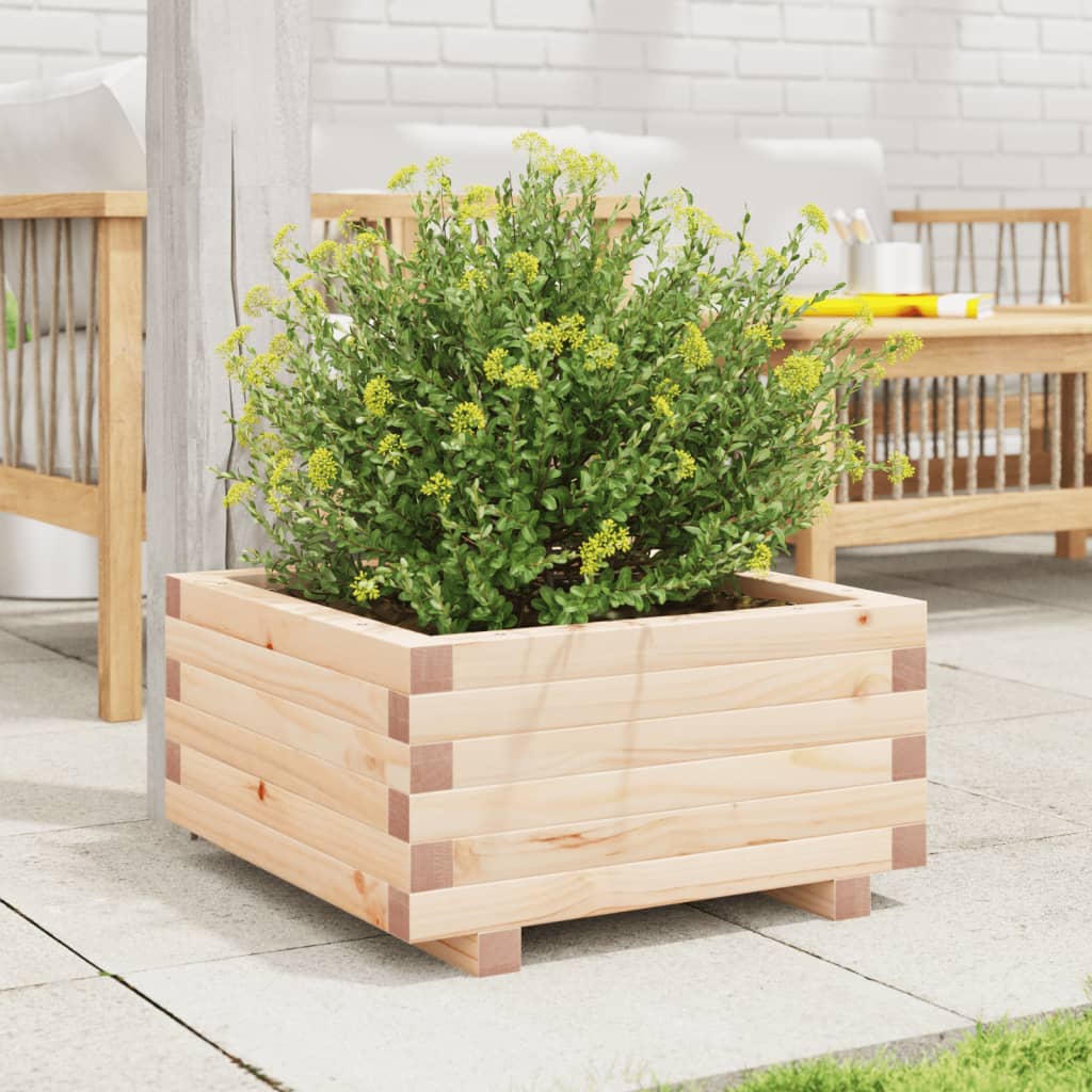 Vidaxl plantenbak 50x50x26,5 cm massief groenhout