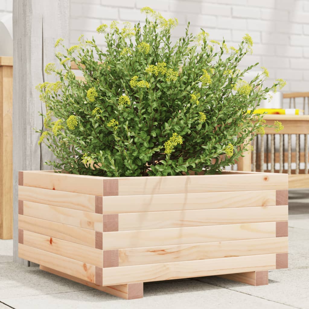 Vidaxl plantenbak 50x50x26,5 cm massief groenhout