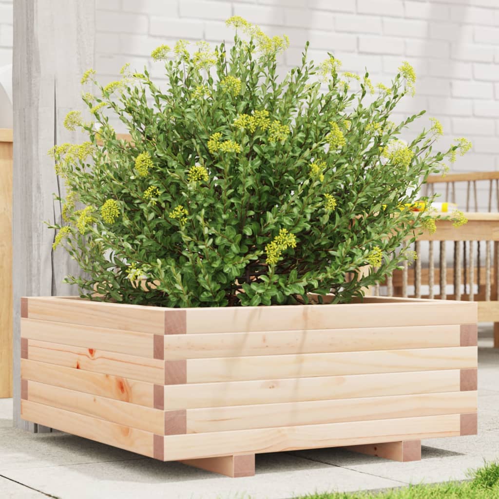 Vidaxl plantenbak 60x60x26,5 cm massief groenhout