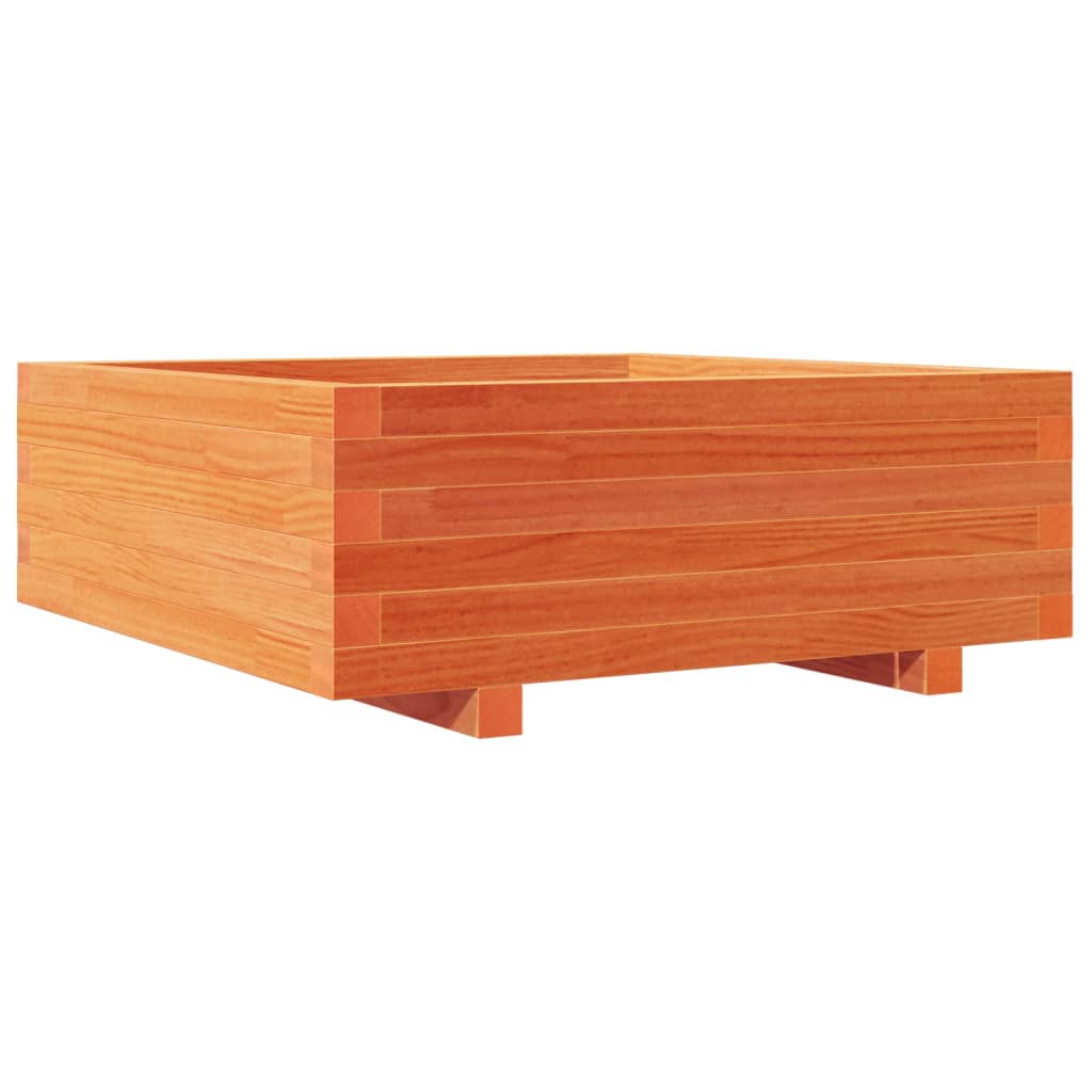 Vidaxl plantenbak 70x70x26,5 cm massief groenenhout wasbruin