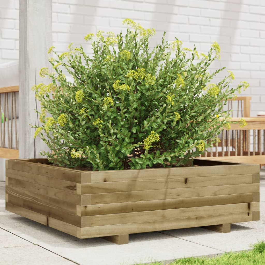 Vidaxl plantenbak 80x80x26,5 cm geïmpregneerd groenenhout