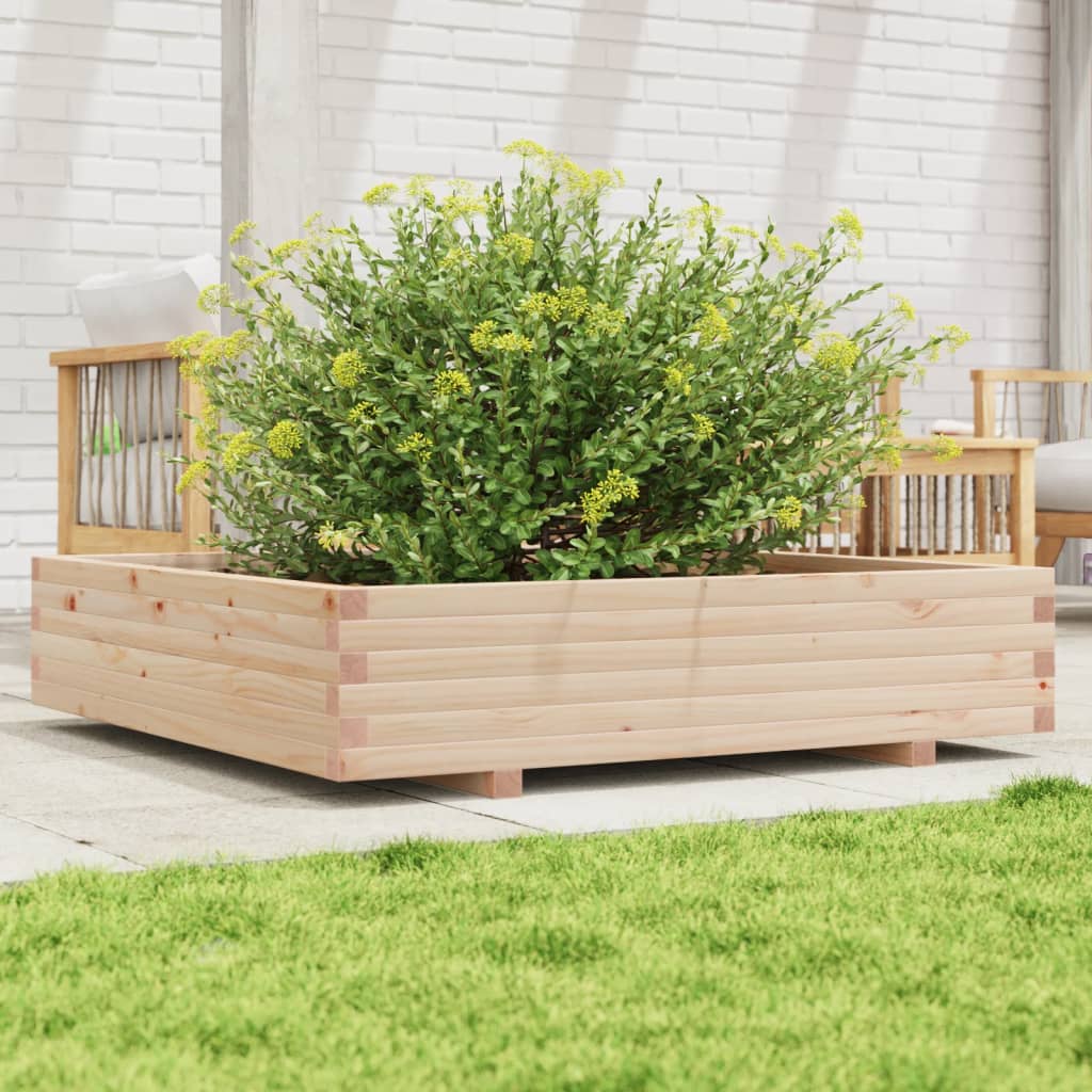 Vidaxl plantenbak 110x110x26,5 cm massief groenhout