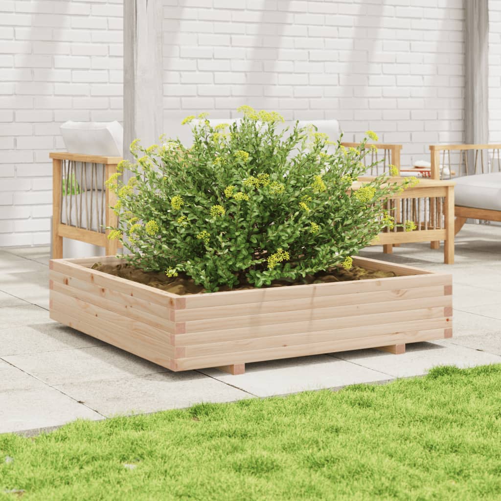 Vidaxl plantenbak 110x110x26,5 cm massief groenhout