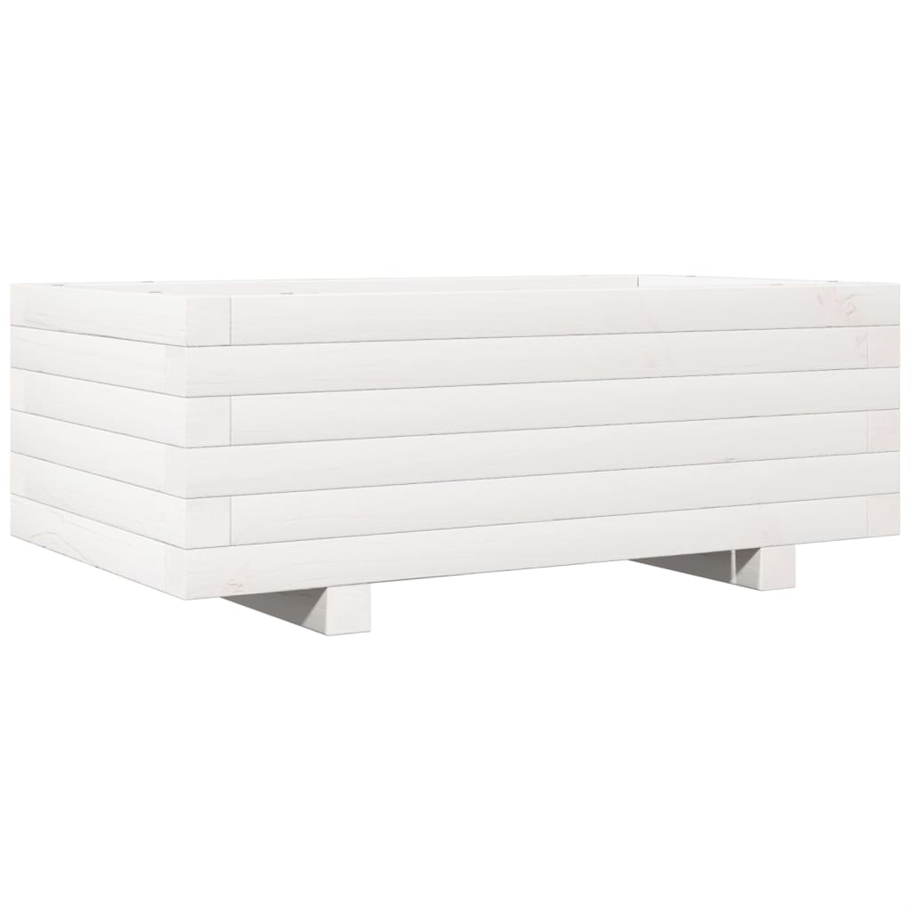 Vidaxl plantenbak 70x40x26,5 cm massief groenhout wit
