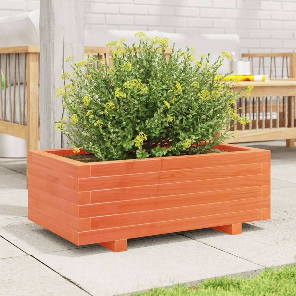 Vidaxl plantenbak 70x40x26,5 cm massief groenhout wasbruin