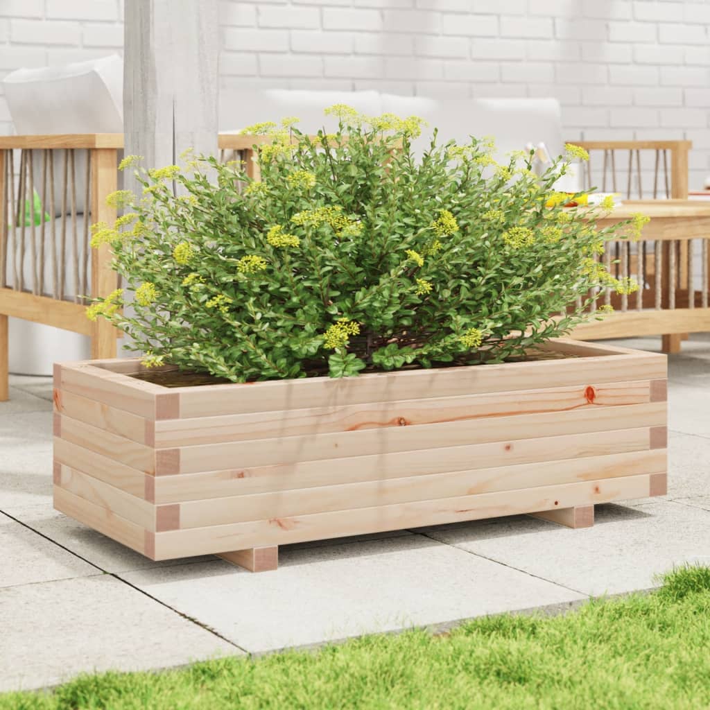 Vidaxl plantenbak 90x40x26,5 cm massief groenhout