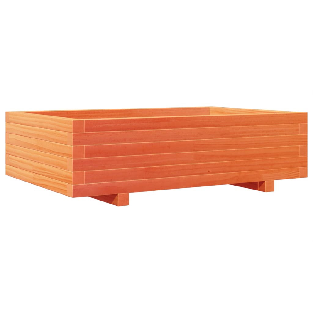 Vidaxl plantenbak 90x60x26,5 cm massief groenenhout wasbruin