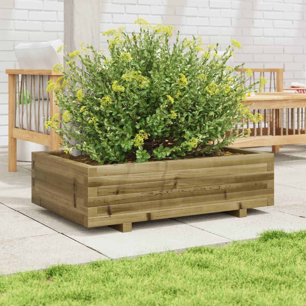Vidaxl plantenbak 90x60x26,5 cm geïmpregneerd groenenhout