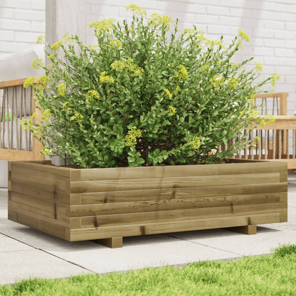 Vidaxl plantenbak 90x60x26,5 cm geïmpregneerd groenenhout
