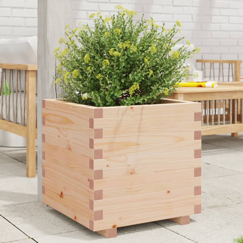 Vidaxl plantenbak 50x50x49,5 cm massief groenhout