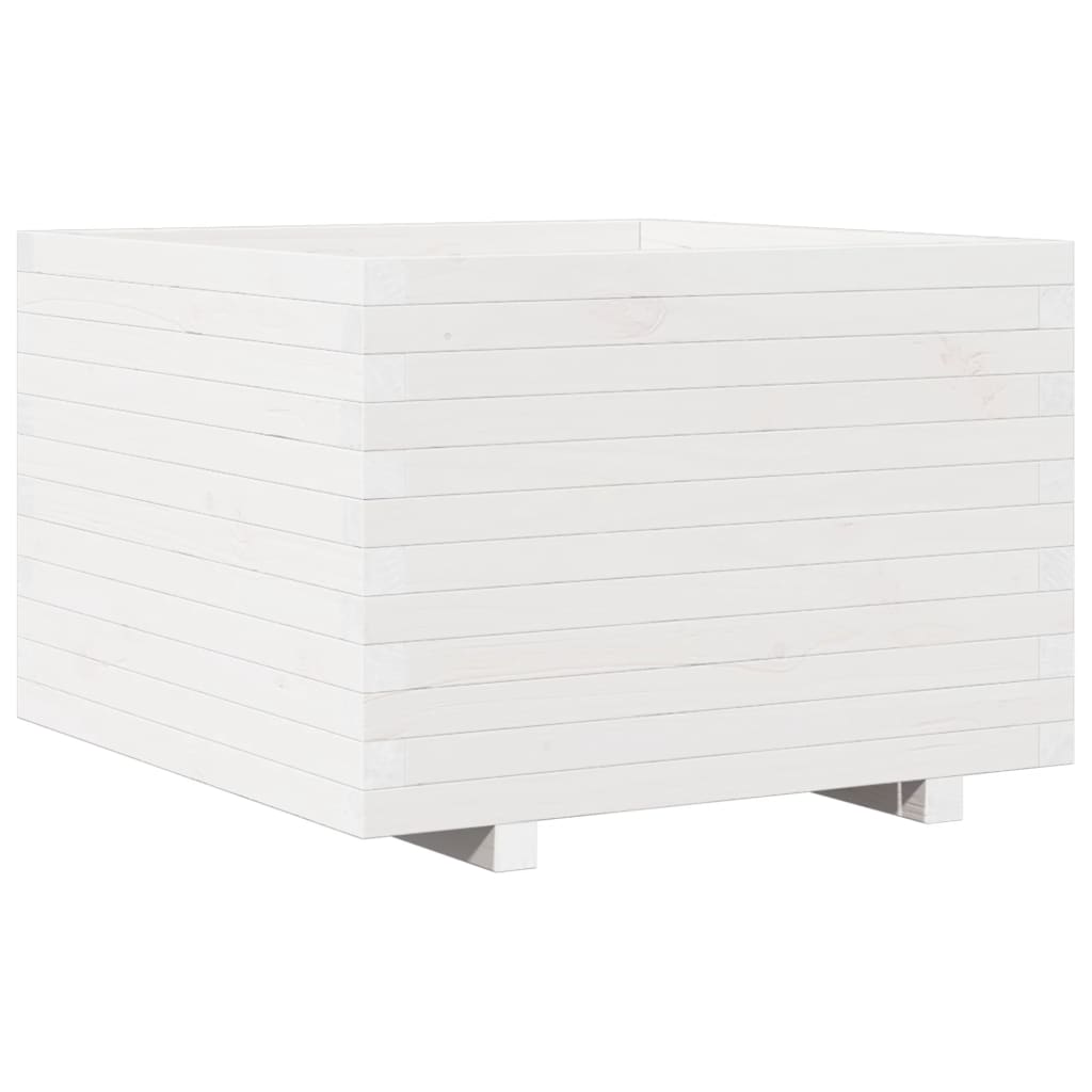 Vidaxl plantenbak 70x70x49,5 cm massief groenhout wit