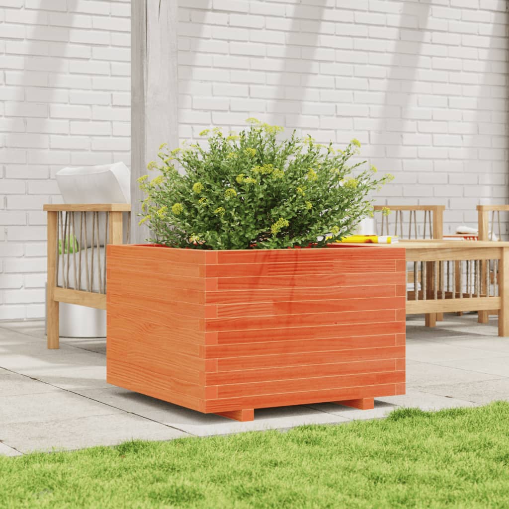Vidaxl plantenbak 70x70x49,5 cm massief groenhout wasbruin