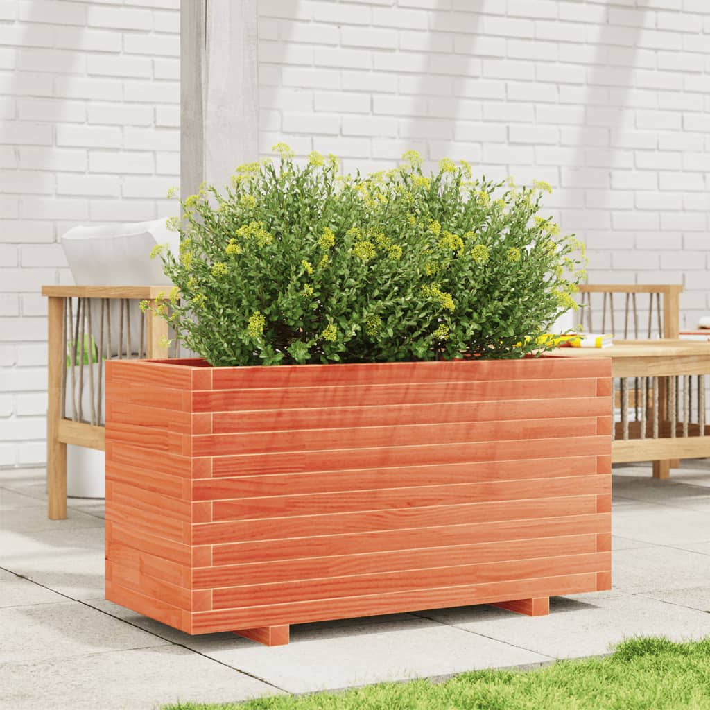 Vidaxl plantenbak 90x40x49,5 cm massief groenenhout wasbruin