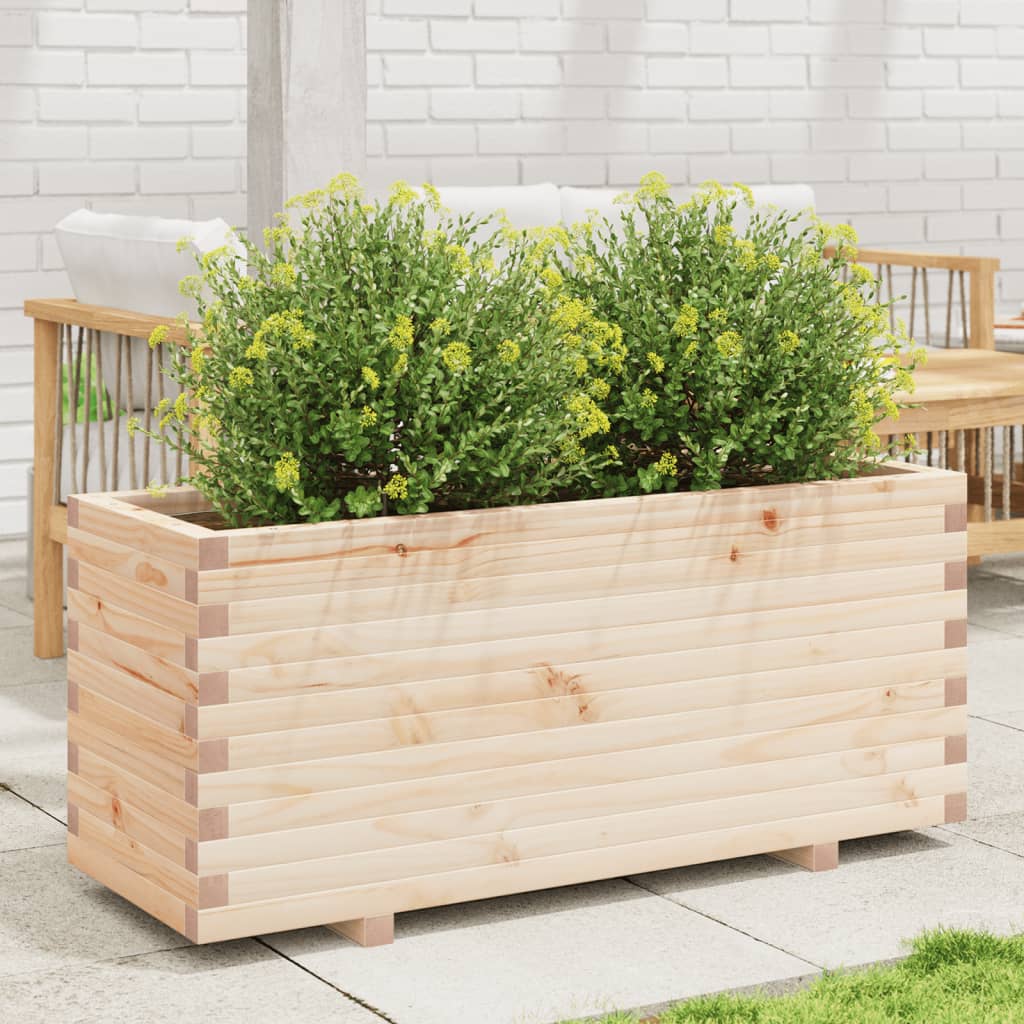 Vidaxl plantenbak 110x40x49,5 cm massief groenhout