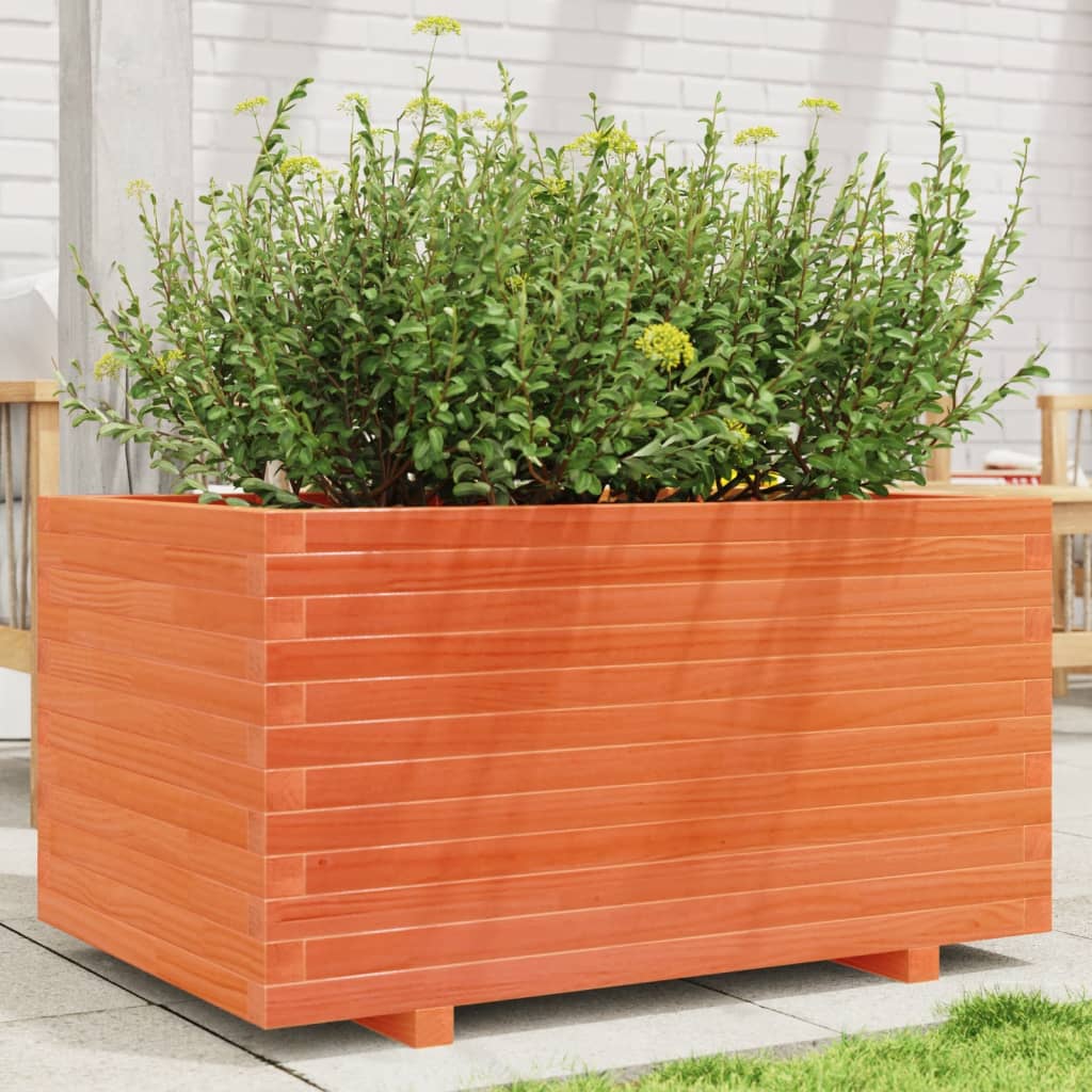 VidaXL Plantenbak 90x60x49,5 cm massief groenhout wasbruin