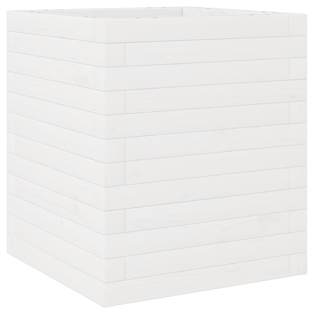 VidaXL Plantenbak 40x40x46 cm massief groenhout wit
