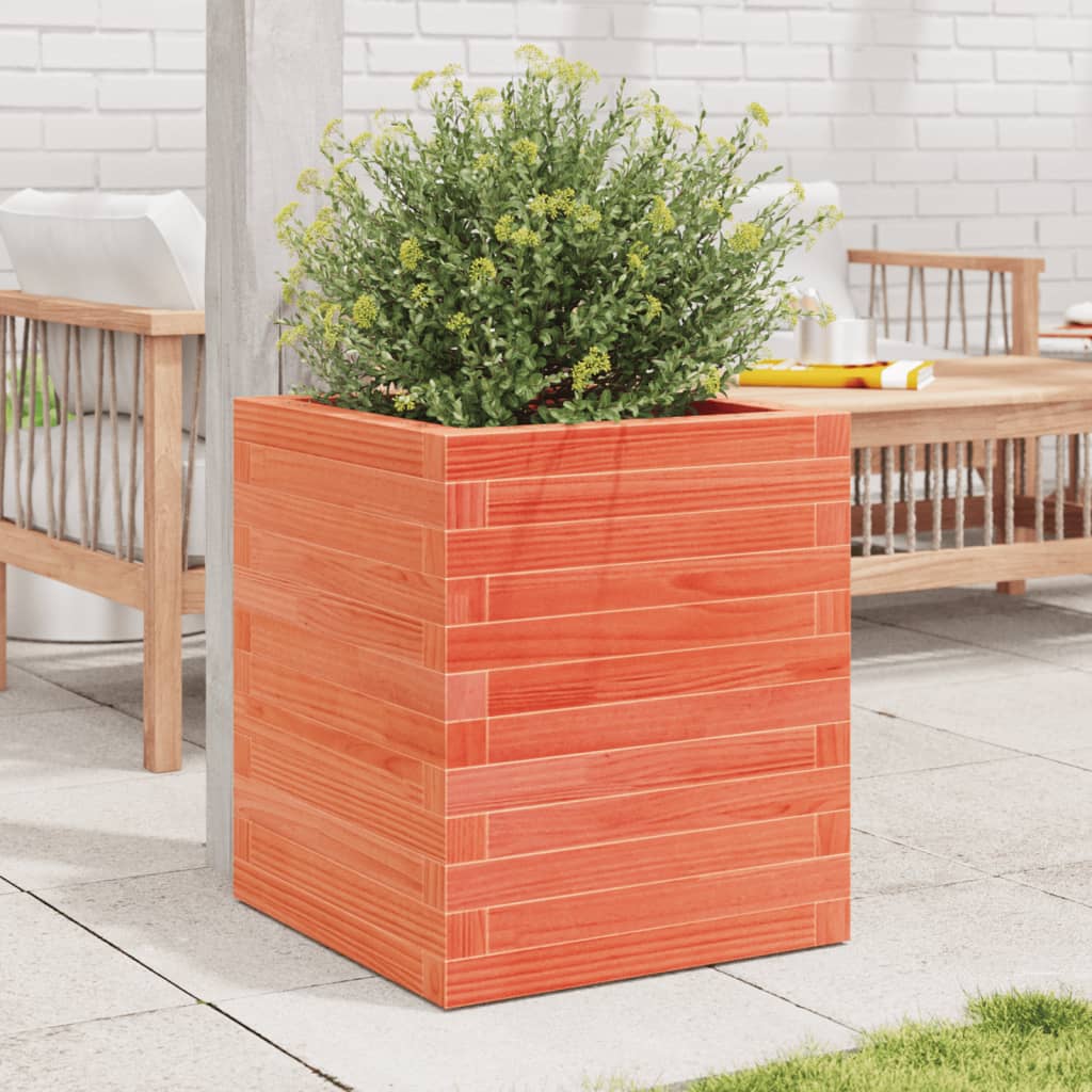 VidaXL Plantenbak 40x40x46 cm massief groenhout wasbruin