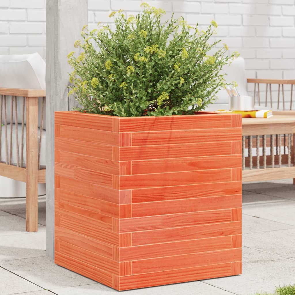 VidaXL Plantenbak 40x40x46 cm massief groenhout wasbruin