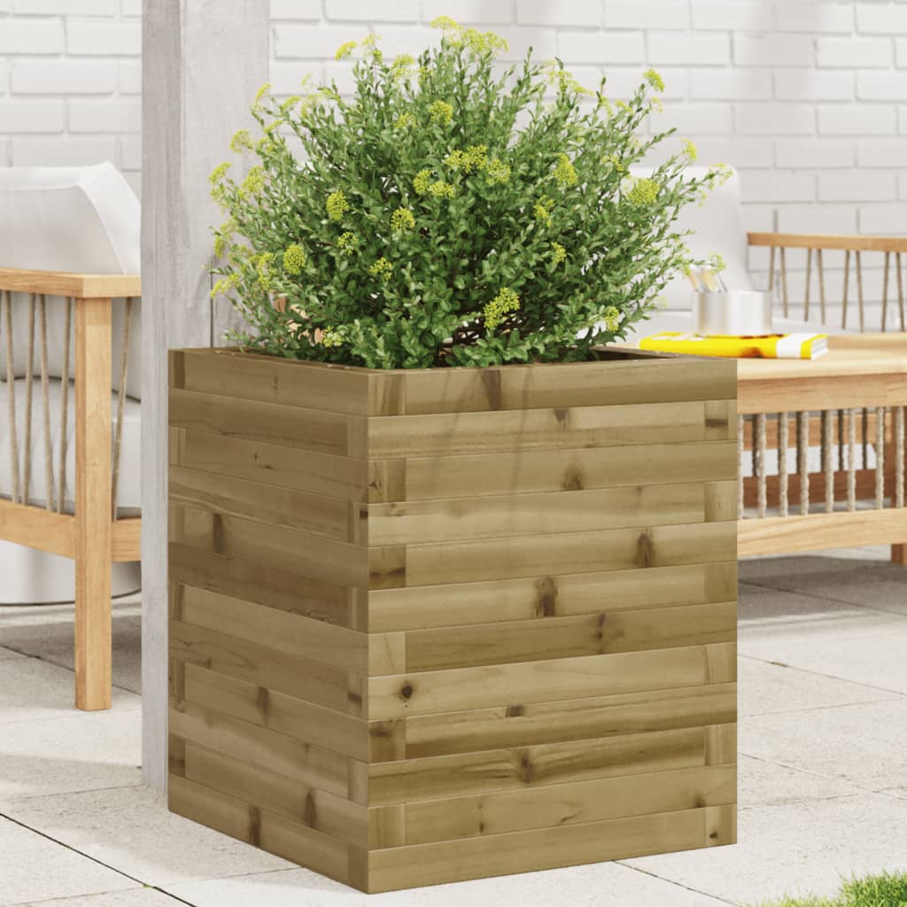 VidaXL Plantenbak 40x40x46 cm geïmpregneerd groenenhout