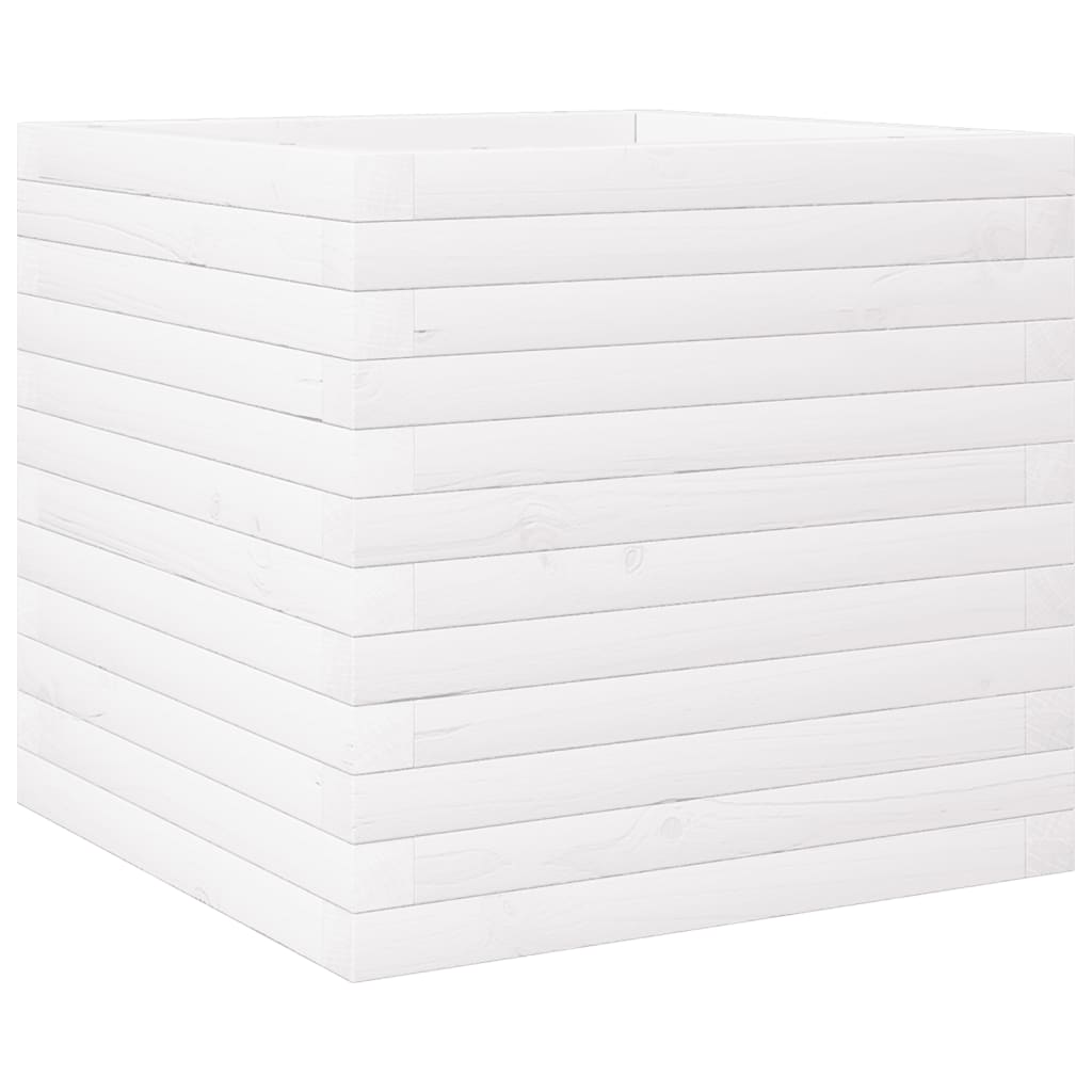 VidaXL Plantenbak 50x50x46 cm massief groenhout wit