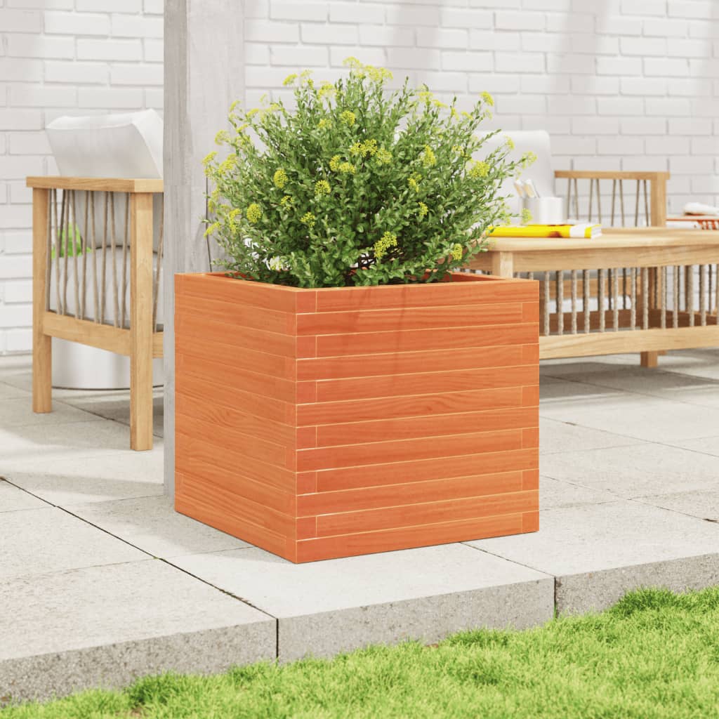 VidaXL Plantenbak 50x50x46 cm massief groenhout wasbruin