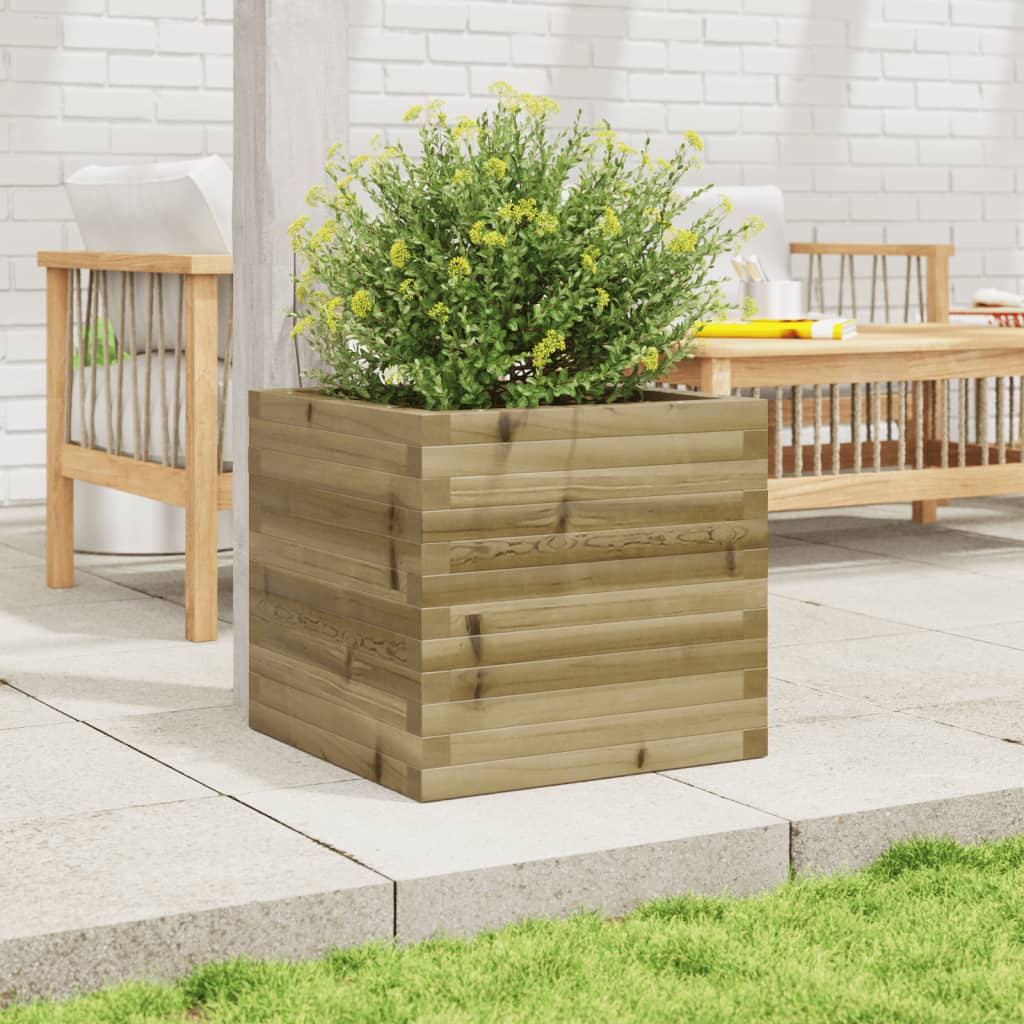 VidaXL Plantenbak 50x50x46 cm geïmpregneerd groenenhout
