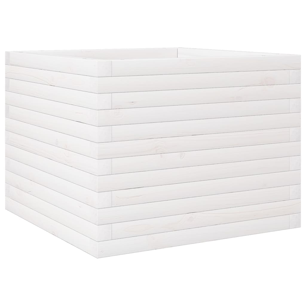 VidaXL Plantenbak 60x60x46 cm massief groenhout wit
