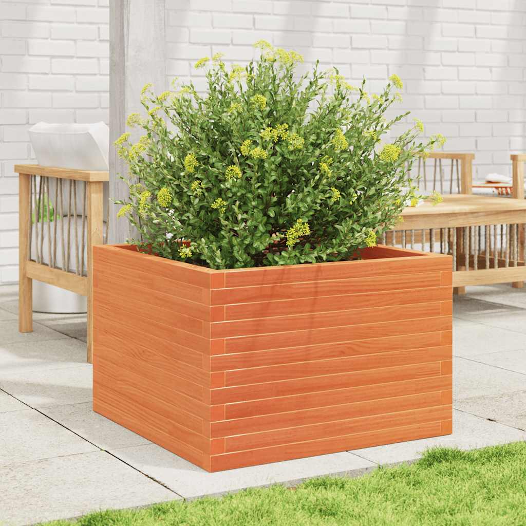 VidaXL Plantenbak 70x70x46 cm massief groenhout wasbruin