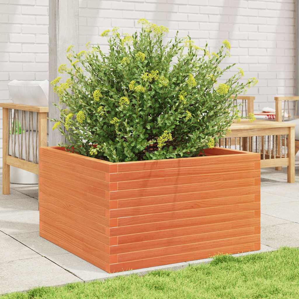 VidaXL Plantenbak 80x80x46 cm massief groenenhout wasbruin