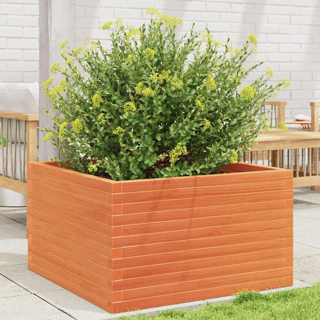 VidaXL Plantenbak 80x80x46 cm massief groenenhout wasbruin