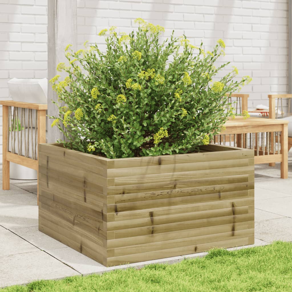 VidaXL Plantenbak 80x80x46 cm geïmpregneerd groenenhout