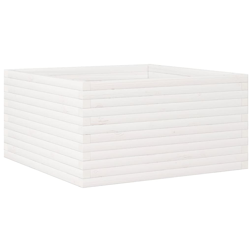 VidaXL Plantenbak 90x90x46 cm massief groenhout wit