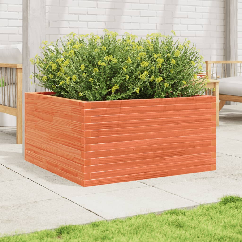 VidaXL Plantenbak 90x90x46 cm massief groenenhout wasbruin