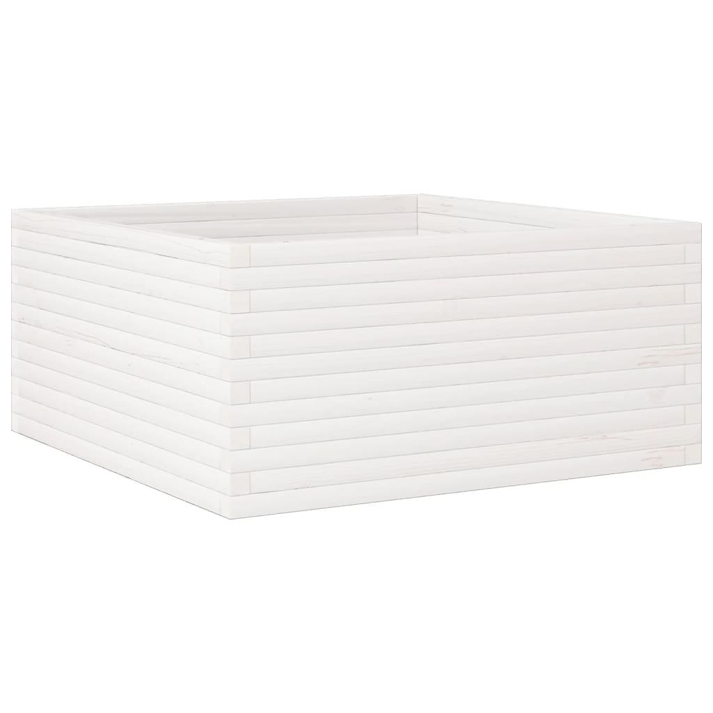VidaXL Plantenbak 100x100x46 cm massief groenhout wit