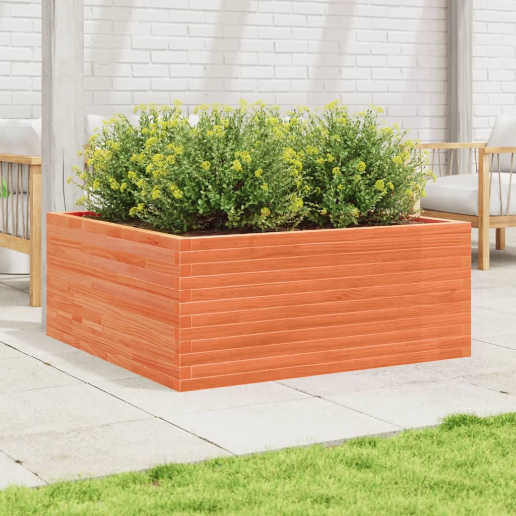 VidaXL Plantenbak 110x110x46 cm massief groenhout wasbruin