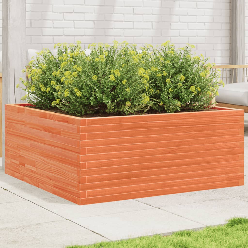 VidaXL Plantenbak 110x110x46 cm massief groenhout wasbruin