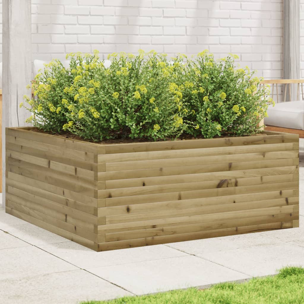 VidaXL Plantenbak 110x110x46 cm geïmpregneerd groenenhout