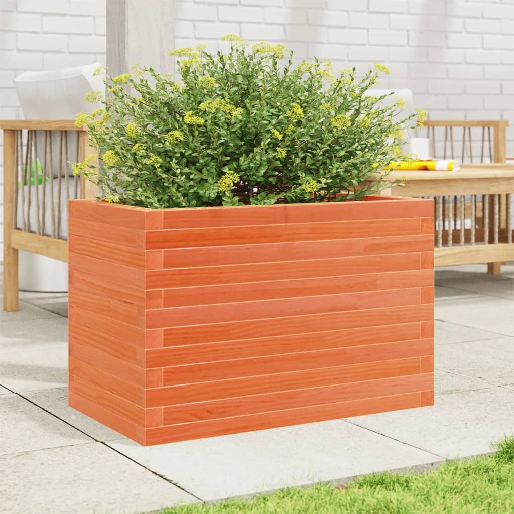 VidaXL Plantenbak 70x40x46 cm massief groenhout wasbruin