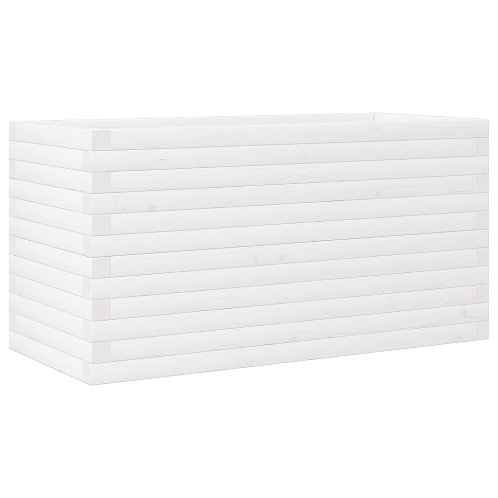 VidaXL Plantenbak 90x40x46 cm massief groenhout wit