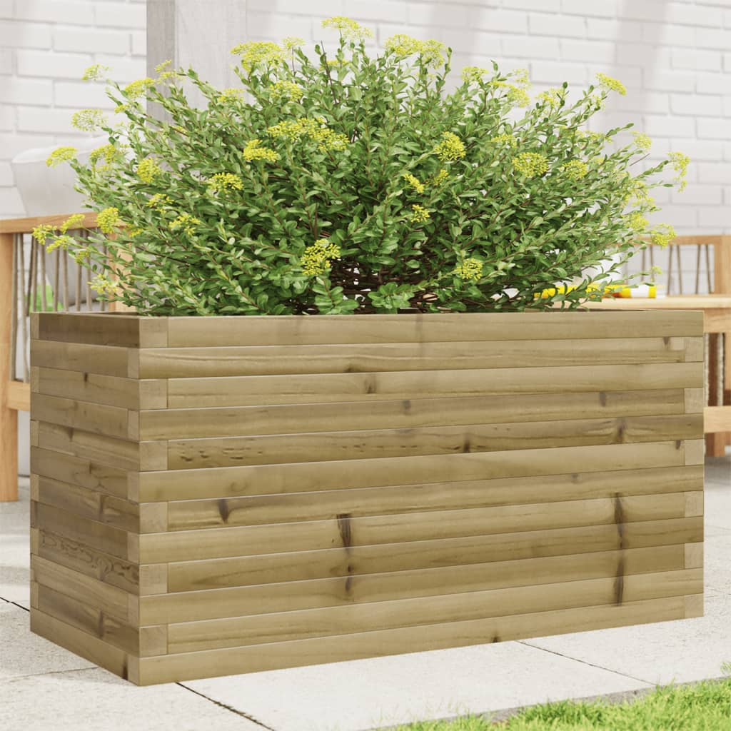 VidaXL Plantenbak 90x40x46 cm geïmpregneerd groenenhout