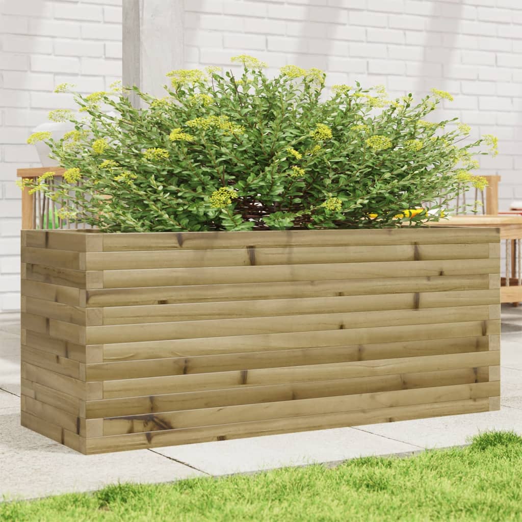 VidaXL Plantenbak 110x40x46 cm geïmpregneerd groenenhout