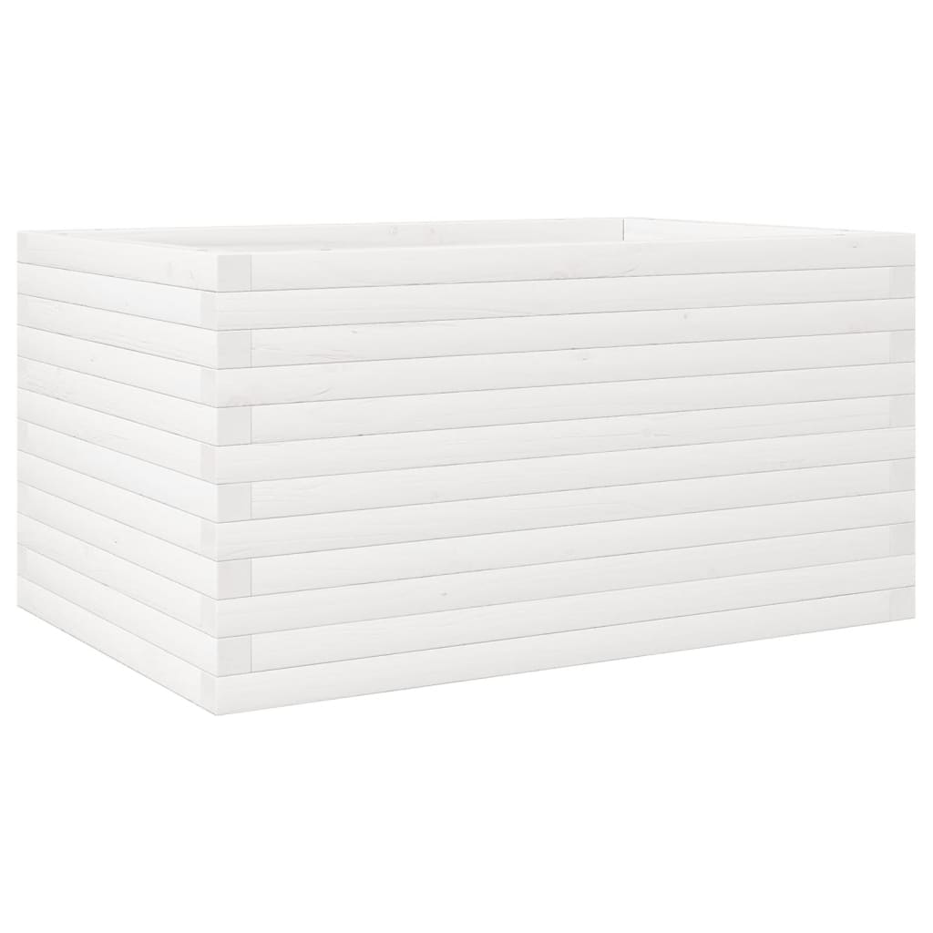 VidaXL Plantenbak 90x60x46 cm massief groenhout wit