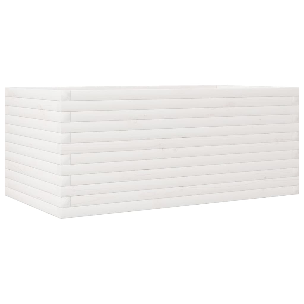 VidaXL Plantenbak 110x60x46 cm massief groenhout wit