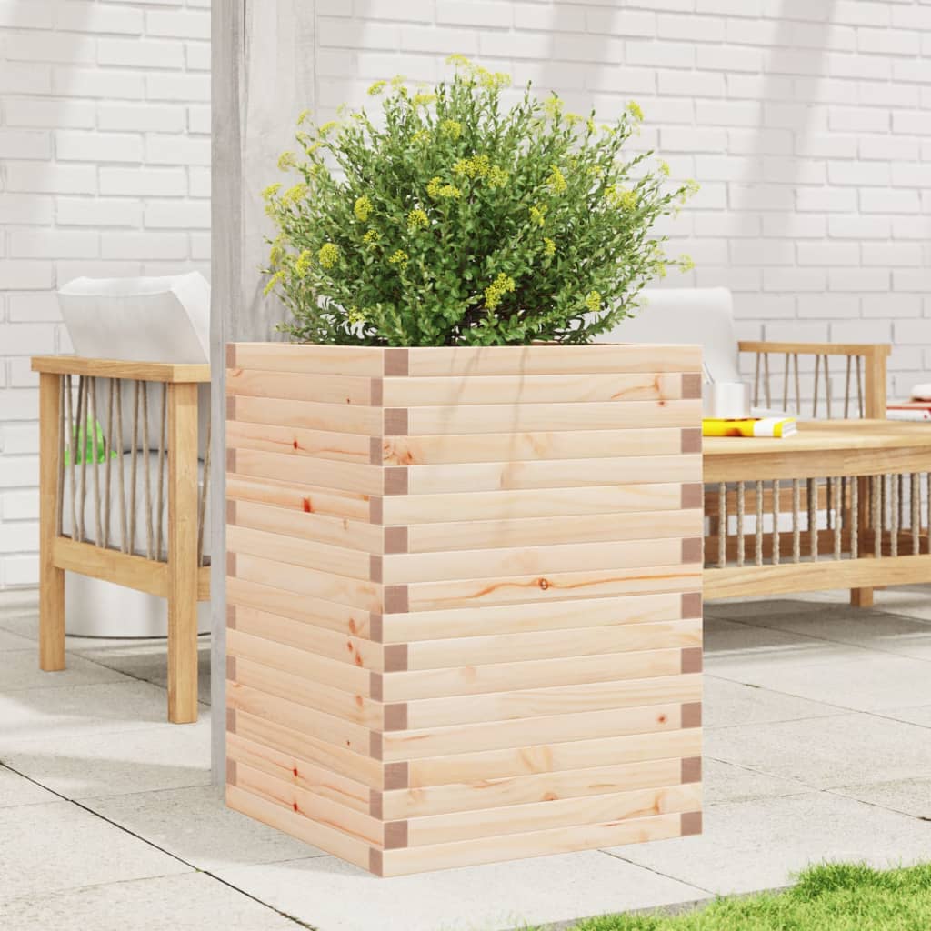 VidaXL Plantenbak 50x50x68,5 cm massief groenhout