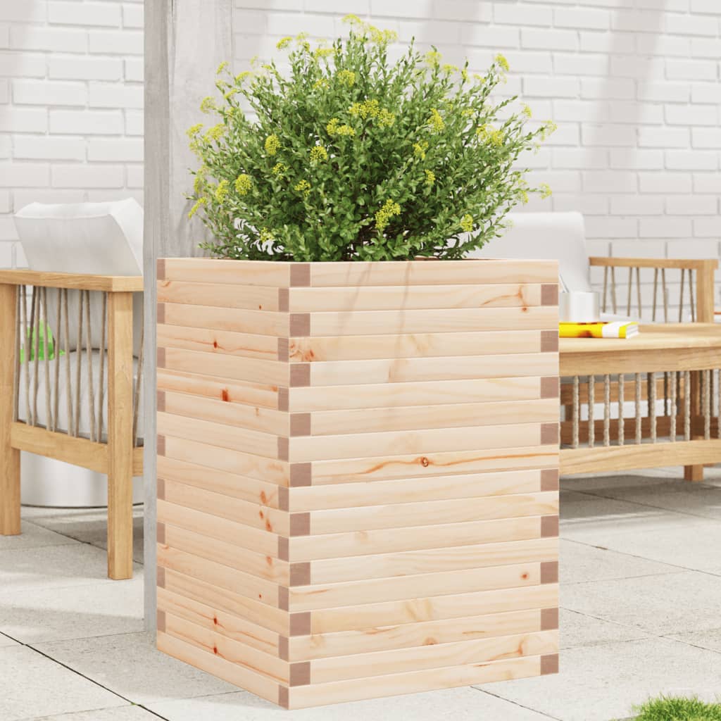 VidaXL Plantenbak 50x50x68,5 cm massief groenhout