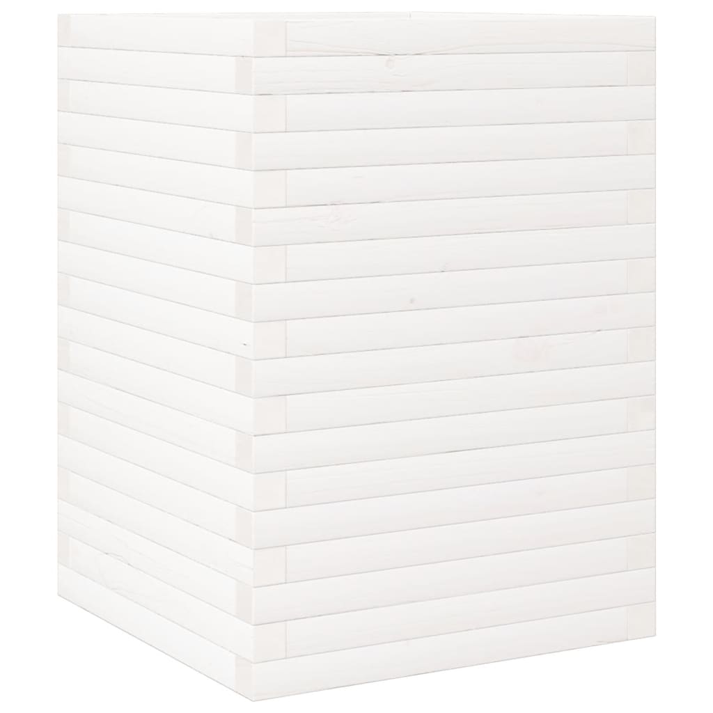 VidaXL Plantenbak 50x50x68,5 cm massief groenhout wit
