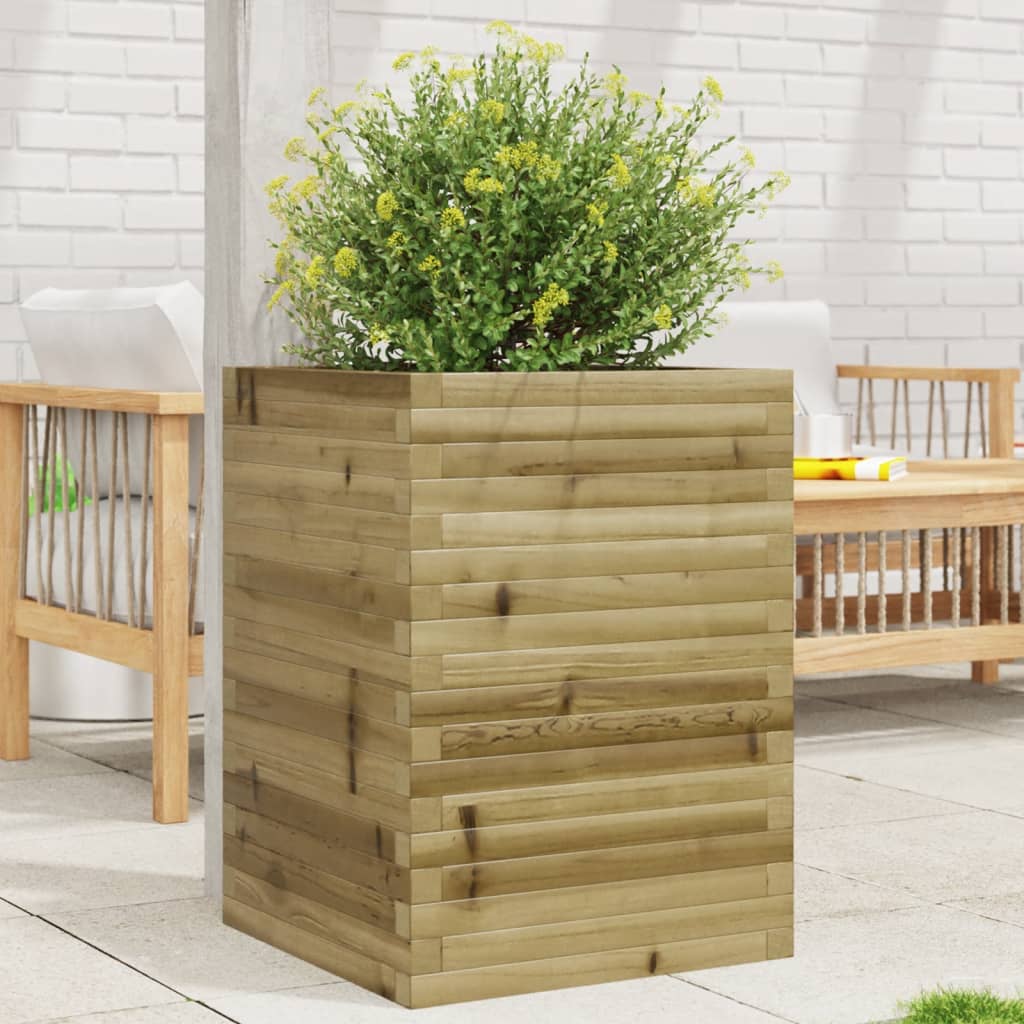 VidaXL Plantenbak 50x50x68,5 cm geïmpregneerd groenenhout
